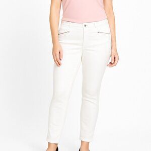 Cabi Curvy Skinny White Denim Jeans Women’s Size 8 Style 5317 Mid Rise